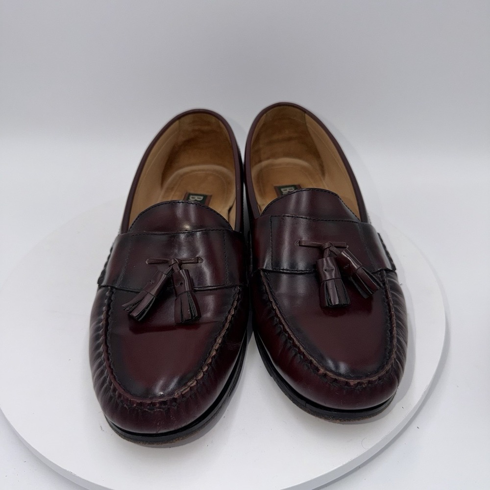 VIntage Nelson Bass Burgundy Tassel Loafers Leather size 9 Wide - Picture 3 of 8